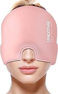 ONLYCARE Migraine Relief Cap, Upgraded Odorless Migraine Ice Head Wrap, Headache Relief Hat for Migraine, Slight-Pink -FSA or HSA Approved