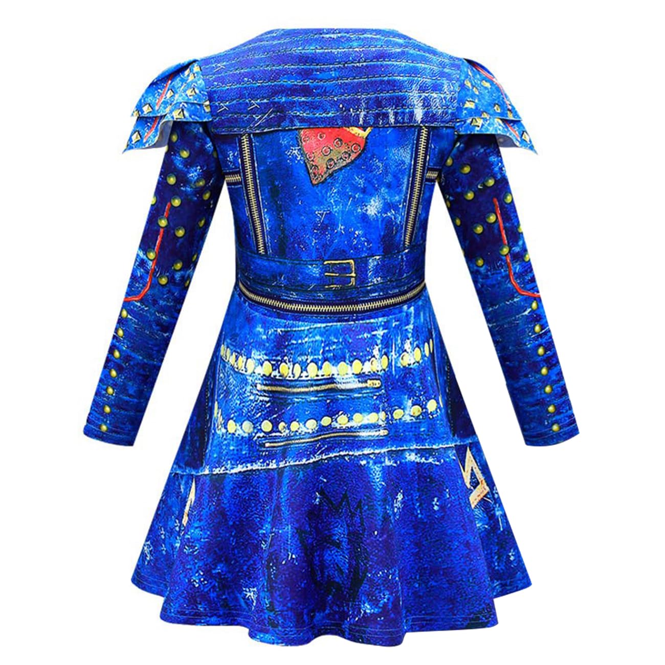 Girls Princess Red Dress Kids Blue Pink Evie Bridget Zipper Jacket Carnival Outfit for 4-12 Years (130, Evie) - Image 2