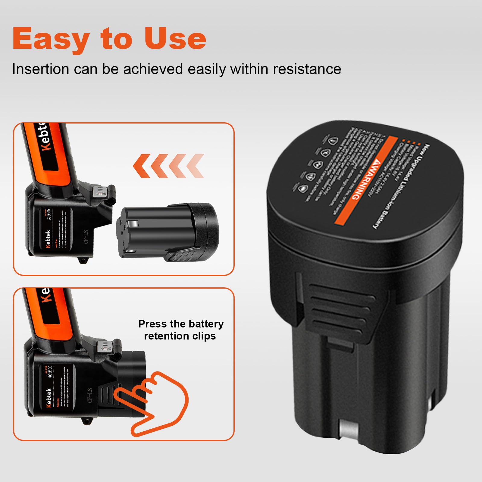 Ersatz für Lithium-Ionen-Akku für Elektrowerkzeug, 2500mAh 10C High-Rate Discharge Lithium-Ionen-Akkus für kabellose Astscheren Akku-Elektrowerkzeuge Max 16.8V Rated 14.4V