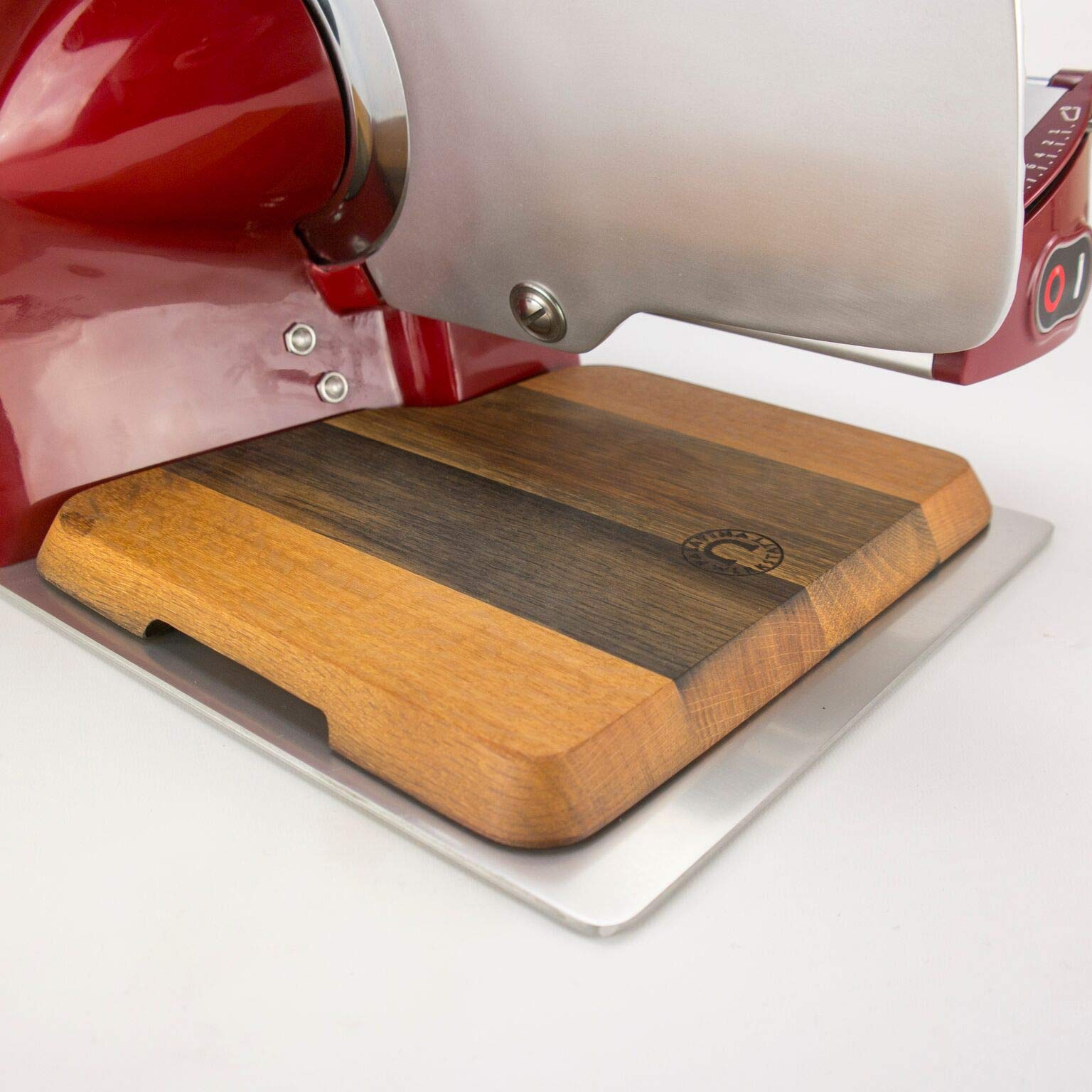 Palatina Werkstatt® Schneidebrett Einlegebrett für Aufschnittmaschine Berkel Home Line 200 | absolut passgenau | aus recyceltem Fassholz von Hand gefertigt | VK: 159,- €