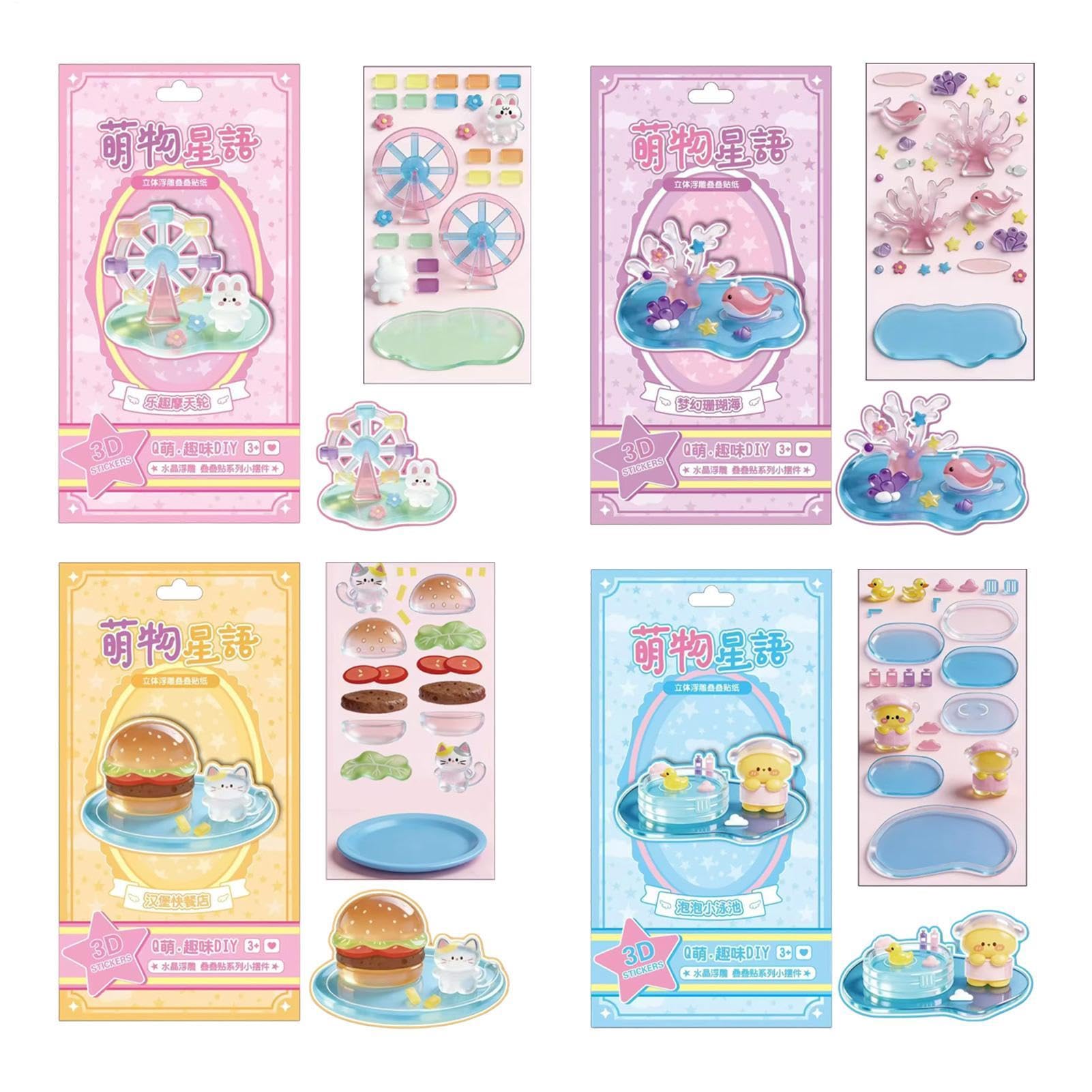 Pegatinas apilables con relieve DIY para personalizar manualidades infantiles