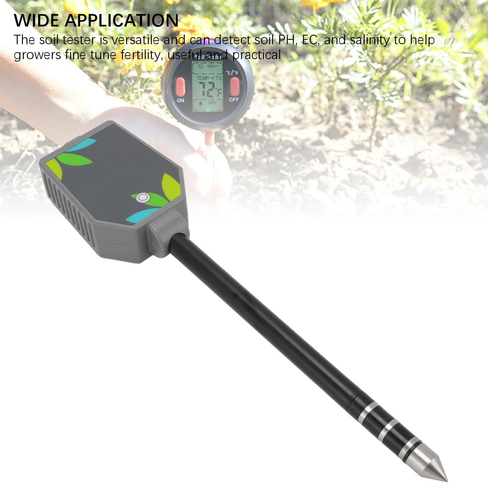 Cuifati 8 en 1 Kit de Prueba de Suelo, Medidor de Humedad del Suelo/medidor de PH EC/Intensidad Solar/probador de Suelo de Fertilidad, Pantalla LCD de Aire y Higrómetro de Suelo para el