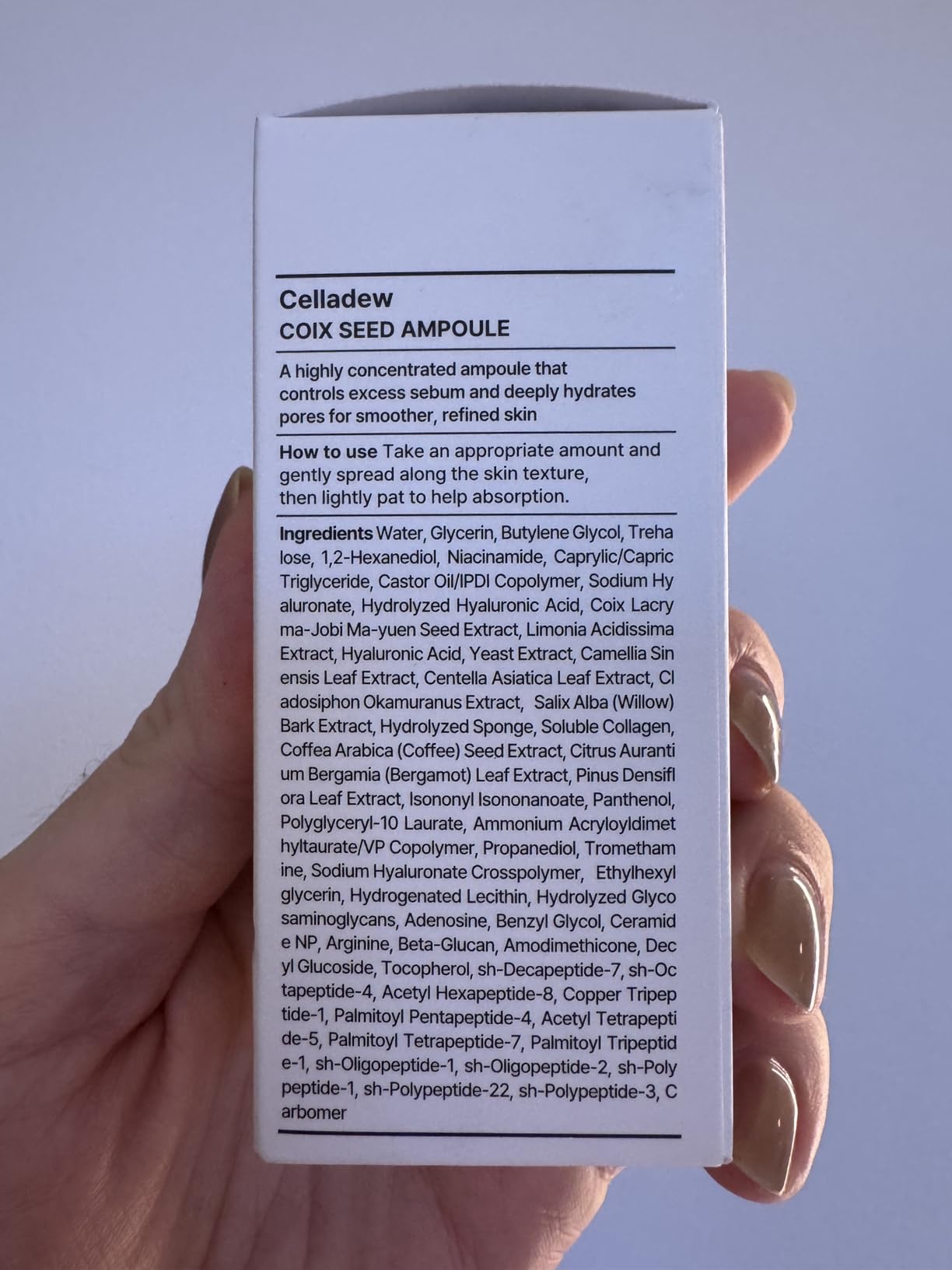 CELLADEW Coix Seed Ampoule, Facial Serum,Hyaluronic Acid, Niacinamide,Soluble Collagen, Spot Care, Natural Color, Korean Skincare(30ml/1.01 fl oz.)