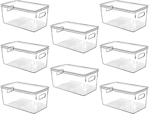 Clear Plastic Storage Bins with Lids, Perfect for Kitchen Organization