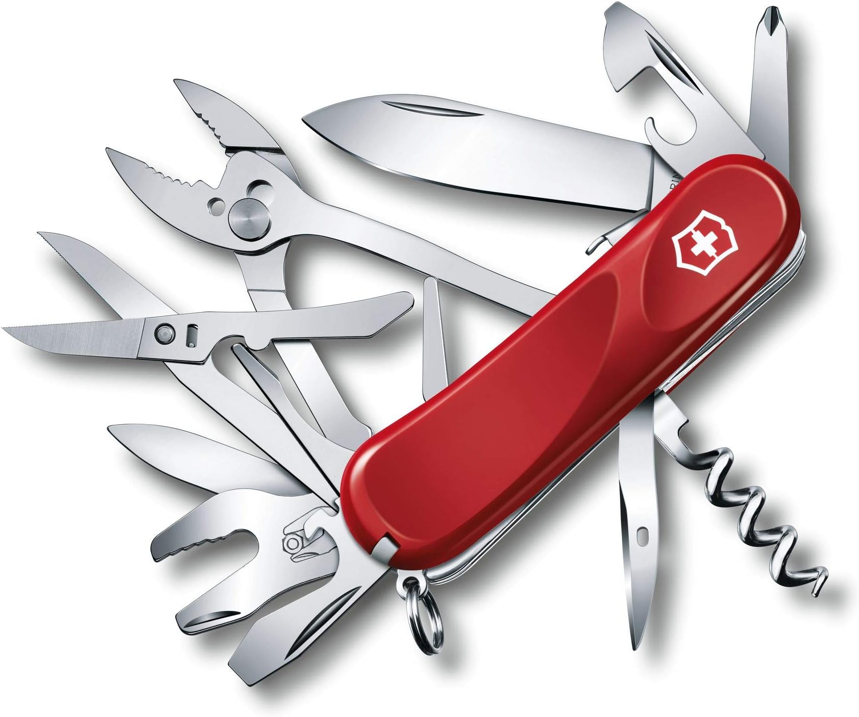 Victorinox Evolution S557 Swiss Army Knife, 21 Functions, Swiss Made Pocket Knife with Large Blade, Screwdriver, Pliers and Wrench - Red
