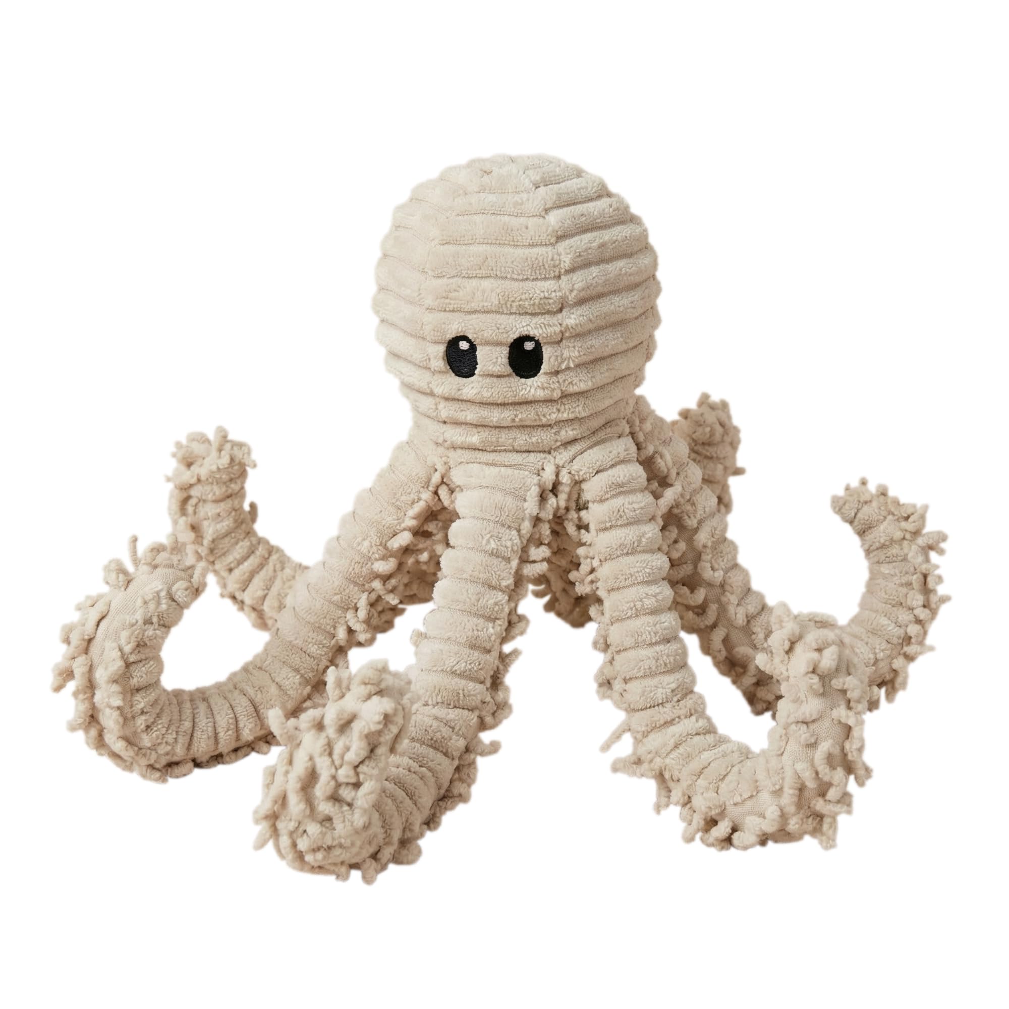 100% Natural Nubby Plush Dog Toy with Squeaker and Crinkle Paper, Durable Octopus Plush Squeaky Toy for Indoor and Outdoor Play, Large 18 Inch