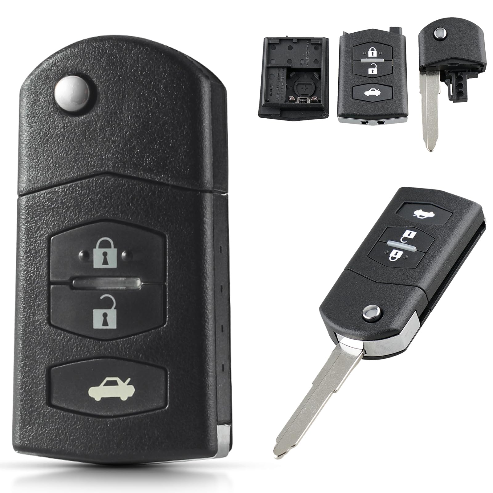 2 stuks CR2032 2032 vervangende OEM batterijen voor Mazda 3 6 CX-30 CX-9 MX-5 Miata RF CX 30 5 9 Smart Key Fob compatibel met FCC ID: WAZSKE11D01, WAZSKE13D000 36 FR