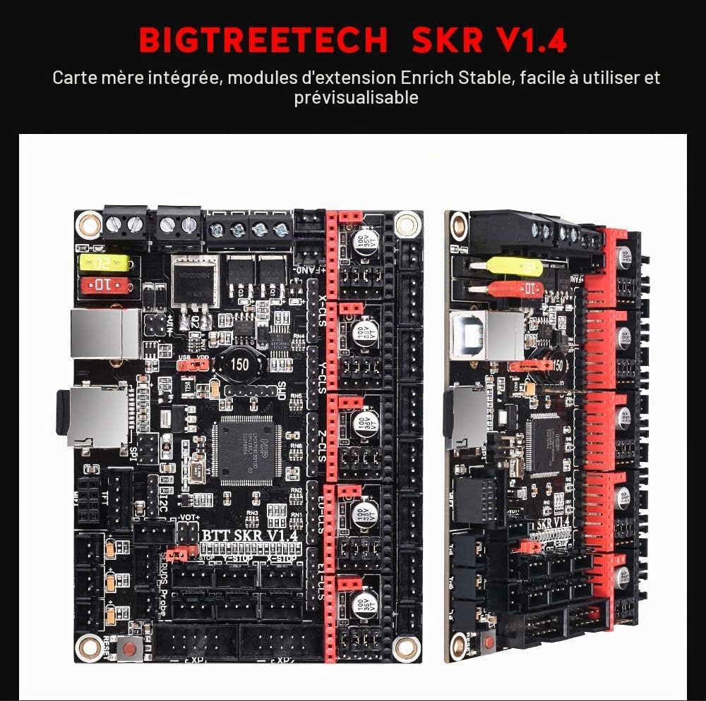 BIGTREETECH SKR V1.4 Turbo 32 bits Carte contrôleur pour imprimante 3D compatible avec 12864LCD/TFT24 Support 8825/TMC2208/Tmc2209 (avec TMC2209)