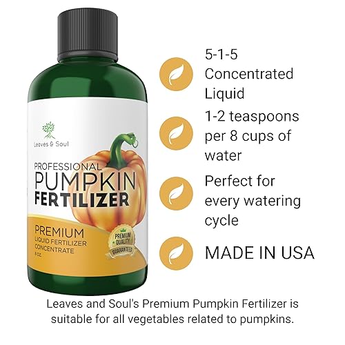 Miniatura 3 de Fertilizante líquido profesional de calabaza  Concentrado 5-1-5 para plantas de calabaza  Mezcla multiusos y suministros de jardinería  Botella de 8