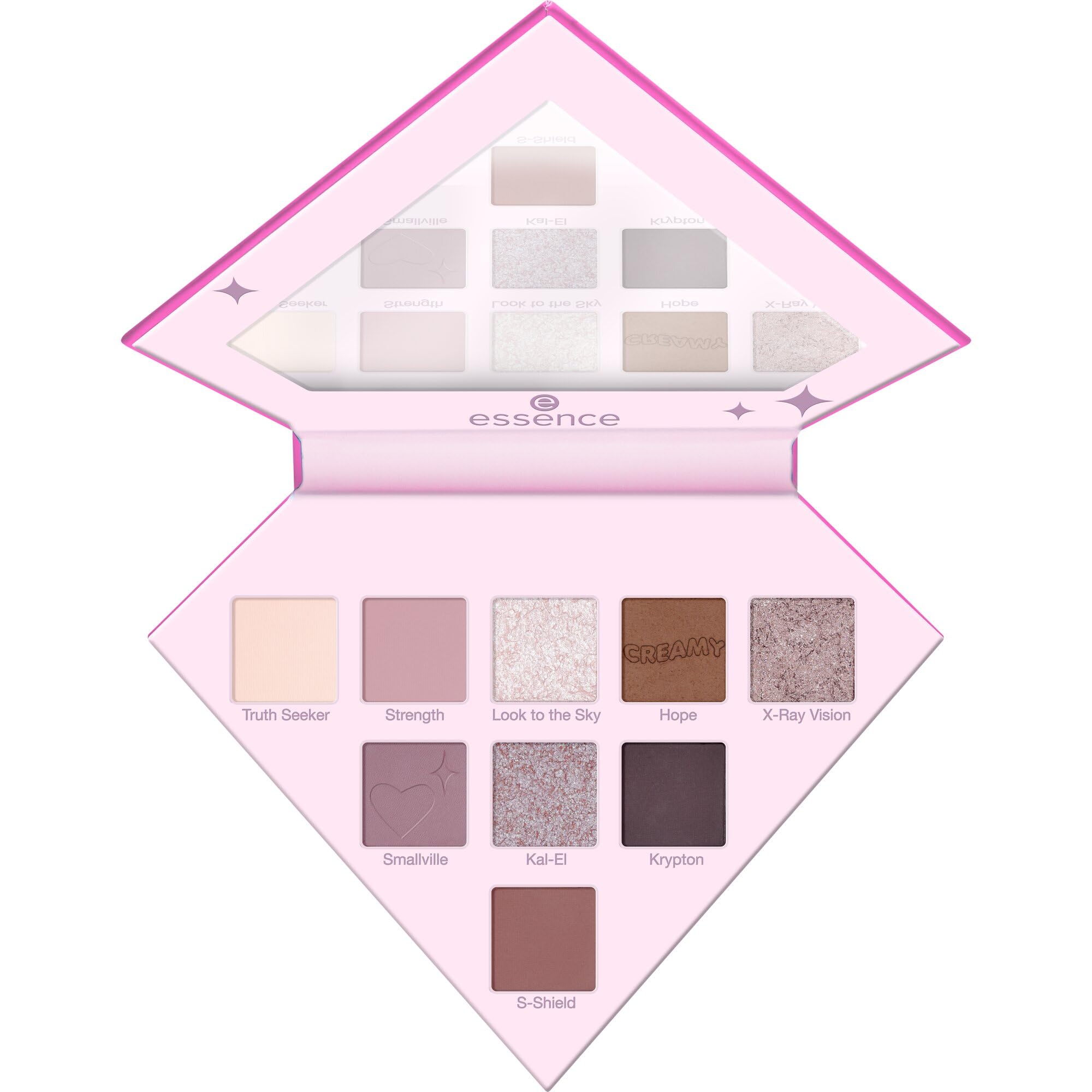 Essence Cosmetics Paleta de sombras de ojos Superman, de larga duración, de gran pigmentación, resultado inmediato, reluciente, color intenso, 7 g