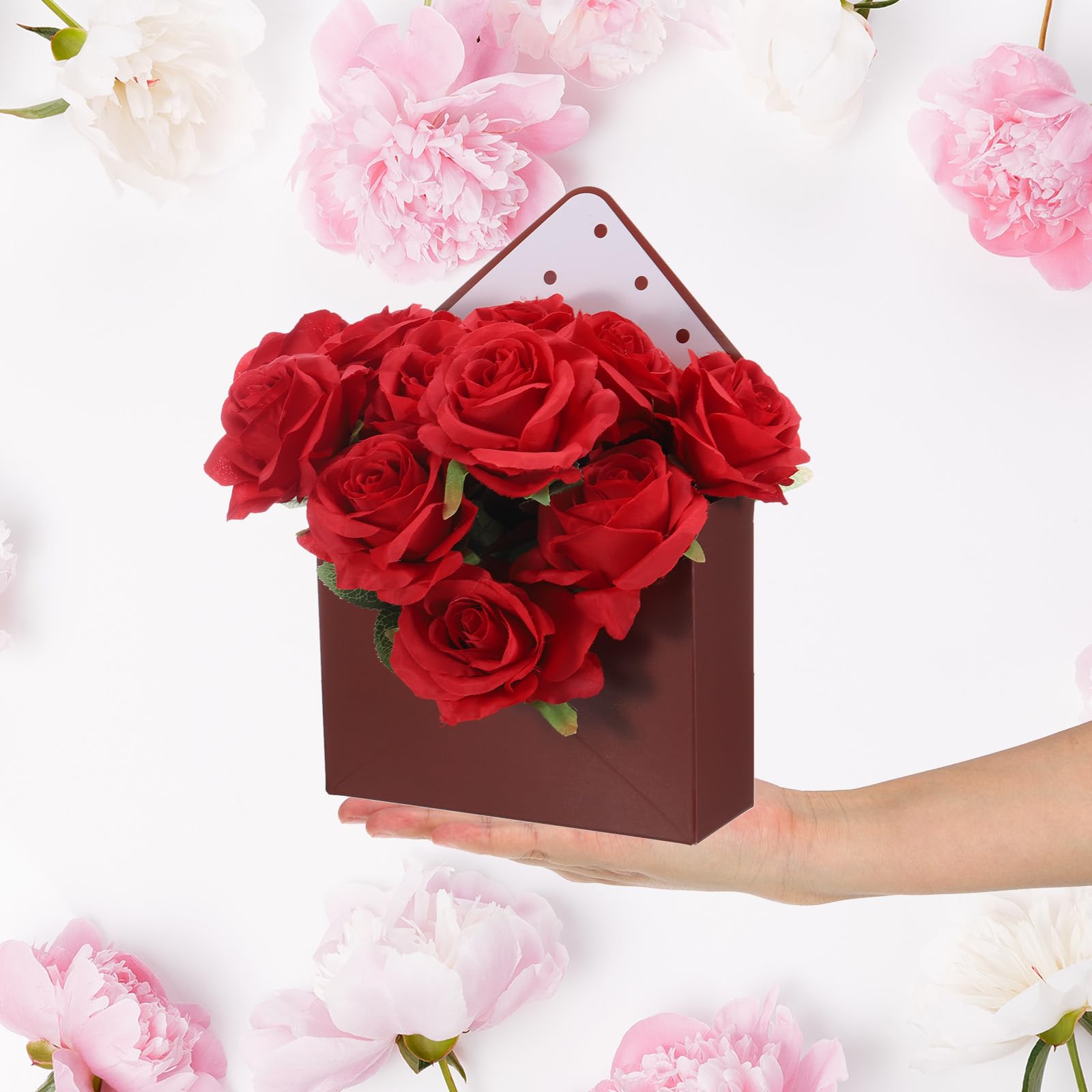 5 Papiertaschen Für Blumensträuße – Mit Griff, Faltbar, Für Floristen, Hochzeiten, Geschenke
