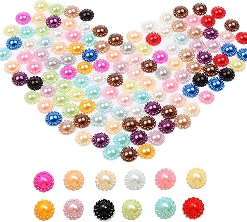 Color aleatorio, 500 unidades de perlas de imitación de flores de sol de acrilonitrilo butadieno estireno para manualidades, accesorios de
