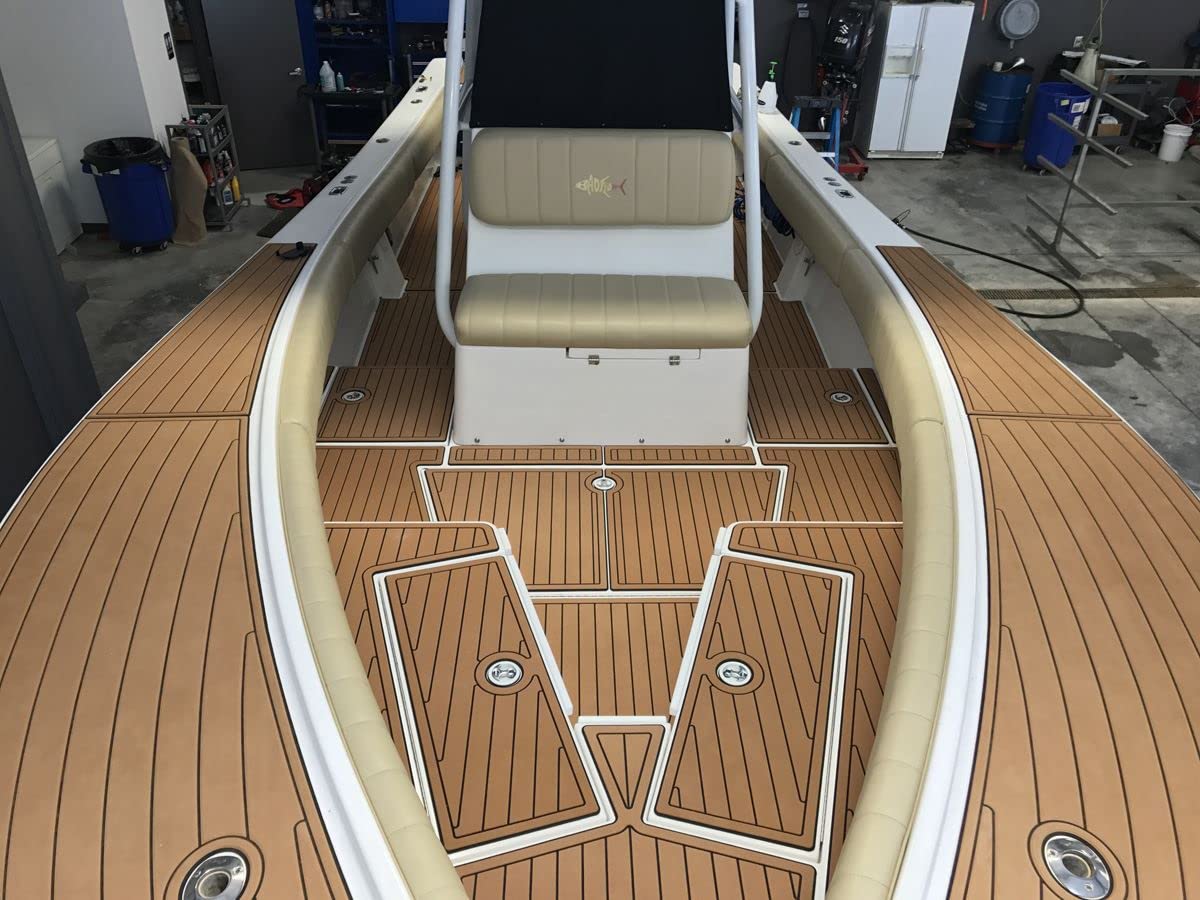 Teca Sintetica para Suelo de Espuma EVA, Hoja de Cubierta, Estera Antideslizante, Alfombra ​autoadhesiva Tapetes para Yates Kayak Marina RV-240x90cm