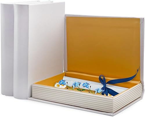 Miniatura 10 de AuldHome Design Pila de libros de imitación Colecciona hermosos momentos decorativos con envoltura de cinta de arpillera