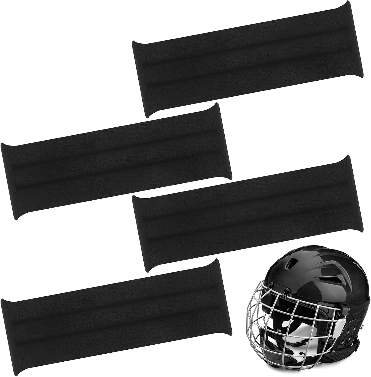 4 Pcs Sports Goalie Sweat Bands Bike Helmet Sweatband Hard Hat Sweatband Helmet Band, Widely Applicable for Outdoor Sports, Construction Work and Cycling Black