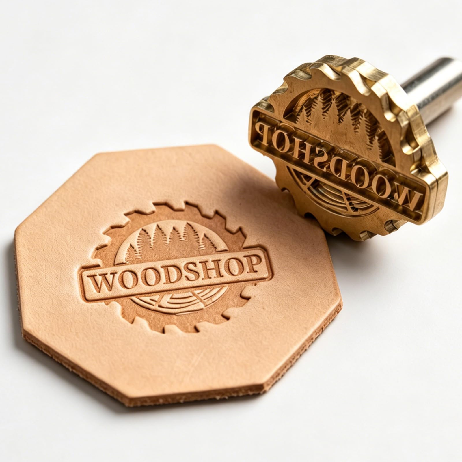 Custom Leather Brass Stamp Personalized Logo Name Leather Stamping Tools (Gold)