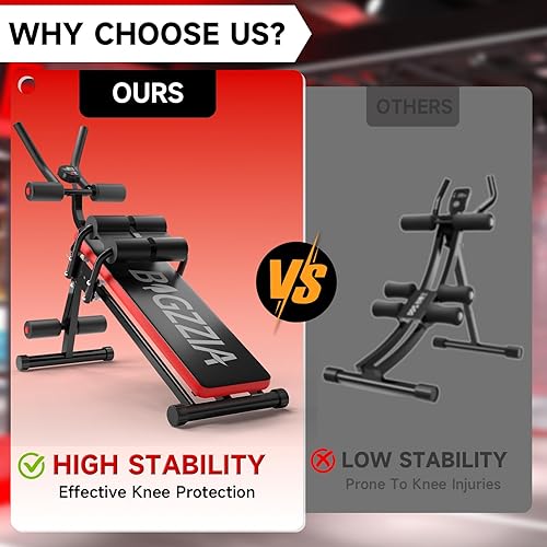 Miniatura 6 de Bigzzia Banco de ejercicio abdominal máquina de entrenamiento abdominal banco plegable para sentarse equipo de ejercicio de cuerpo completo con