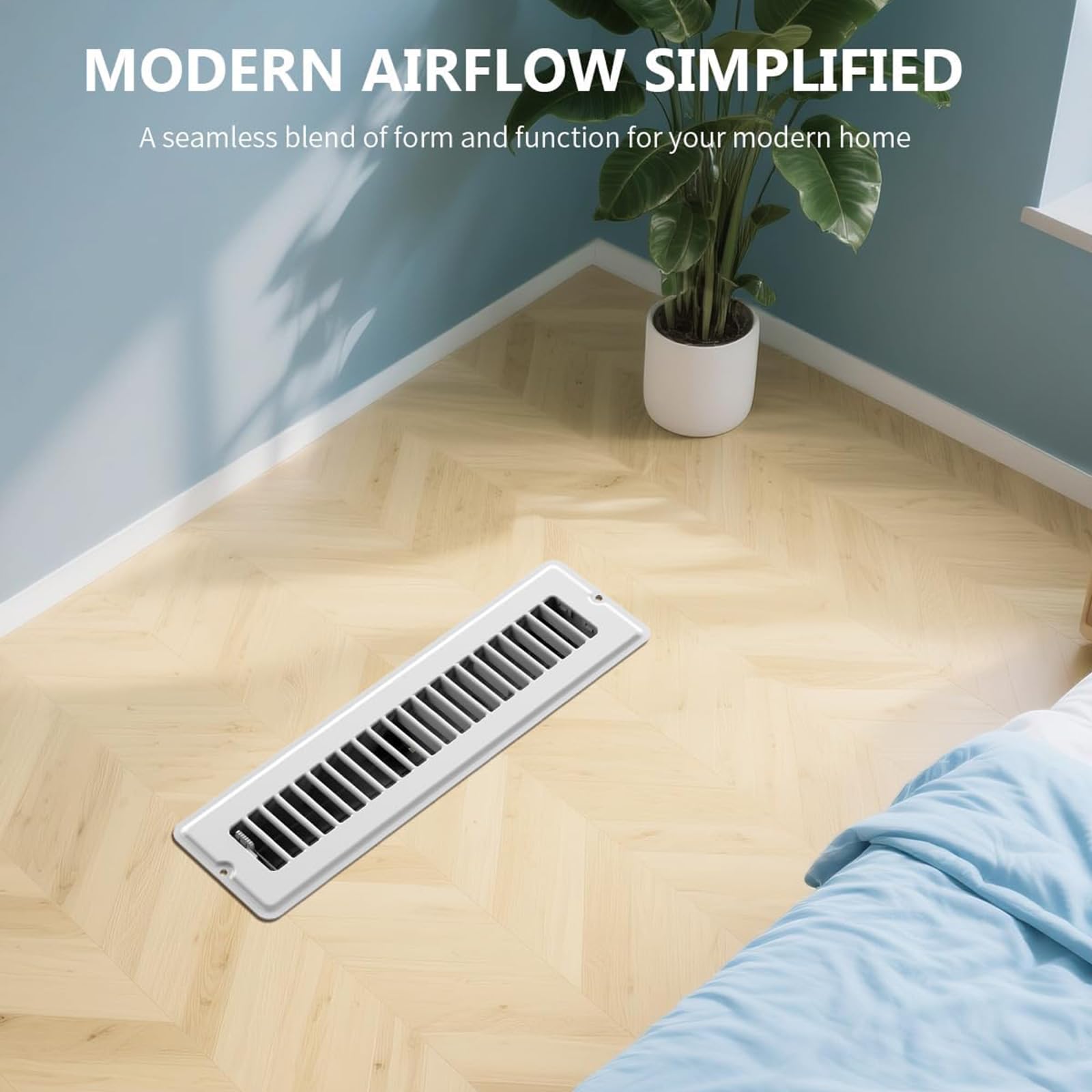 6 Griglie di Ventilazione Regolabili in Metallo per Pavimento - Copertura antiruggine ad Alta efficienza per Un Controllo ottimale del Flusso d'Aria - Soluzione di Ventilazione Domestica dur
