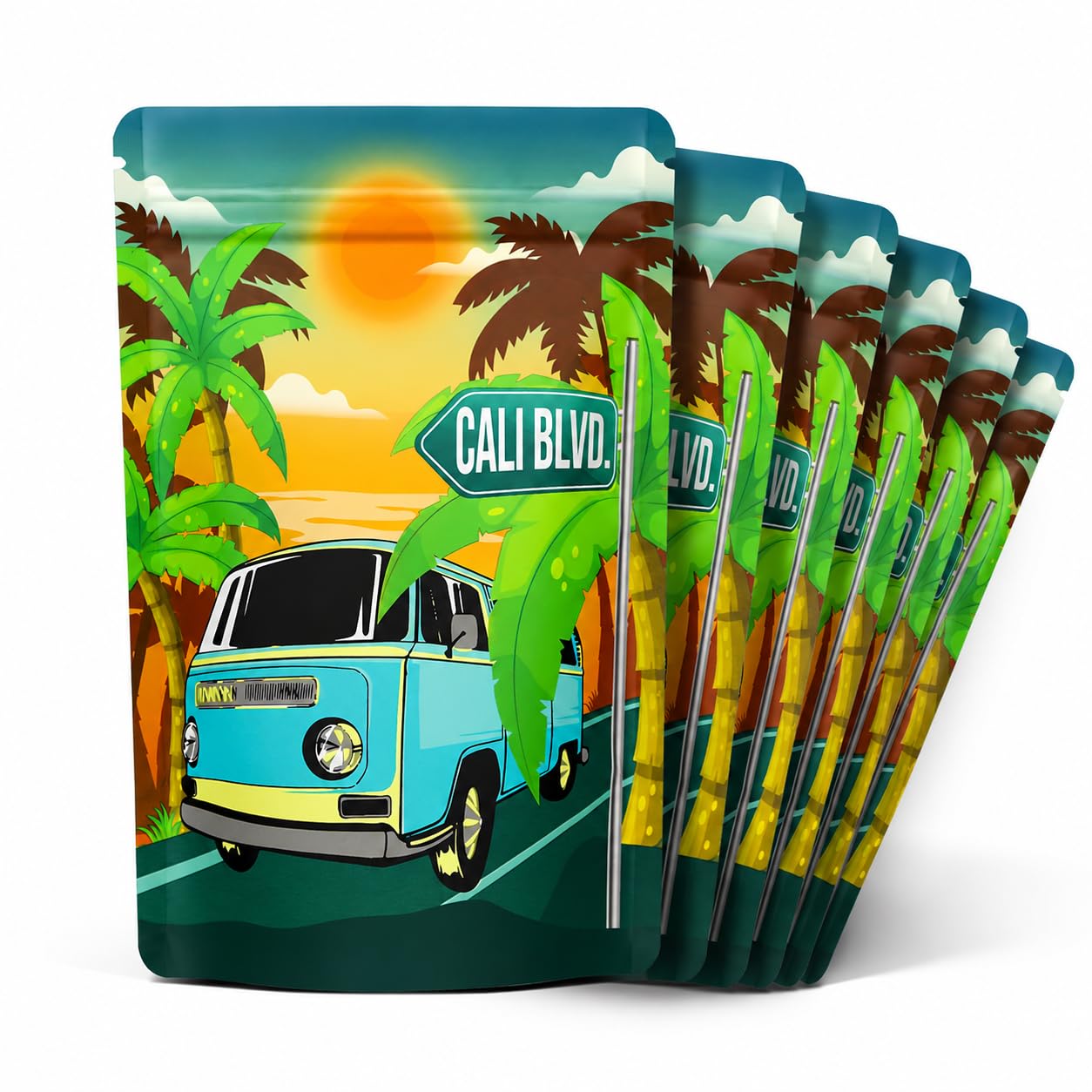 Cali Drive -100 Pack Mylar Bags, Resealable Smell Proof Cookies Mylar Bag, 3.5 Cali Pack Bags, Aluminium Foil, Candy, Cookie Bags, Storage Ziplock Sandwich Bags (9.8cm x 13cm)