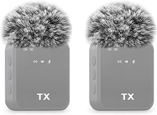 for PQRQP 3 in 1 Microphone GT19 Windscreen Wireless Lavalier Microphone Deadcat Furry Cover, 2-Pack Grey Wind Screen Accessory