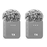 JCMOYUTY for PQRQP 3 in 1 Microphone GT19 Windscreen Wireless Lavalier Microphone Deadcat Furry Cover, 2-Pack Grey Wind Screen Accessory