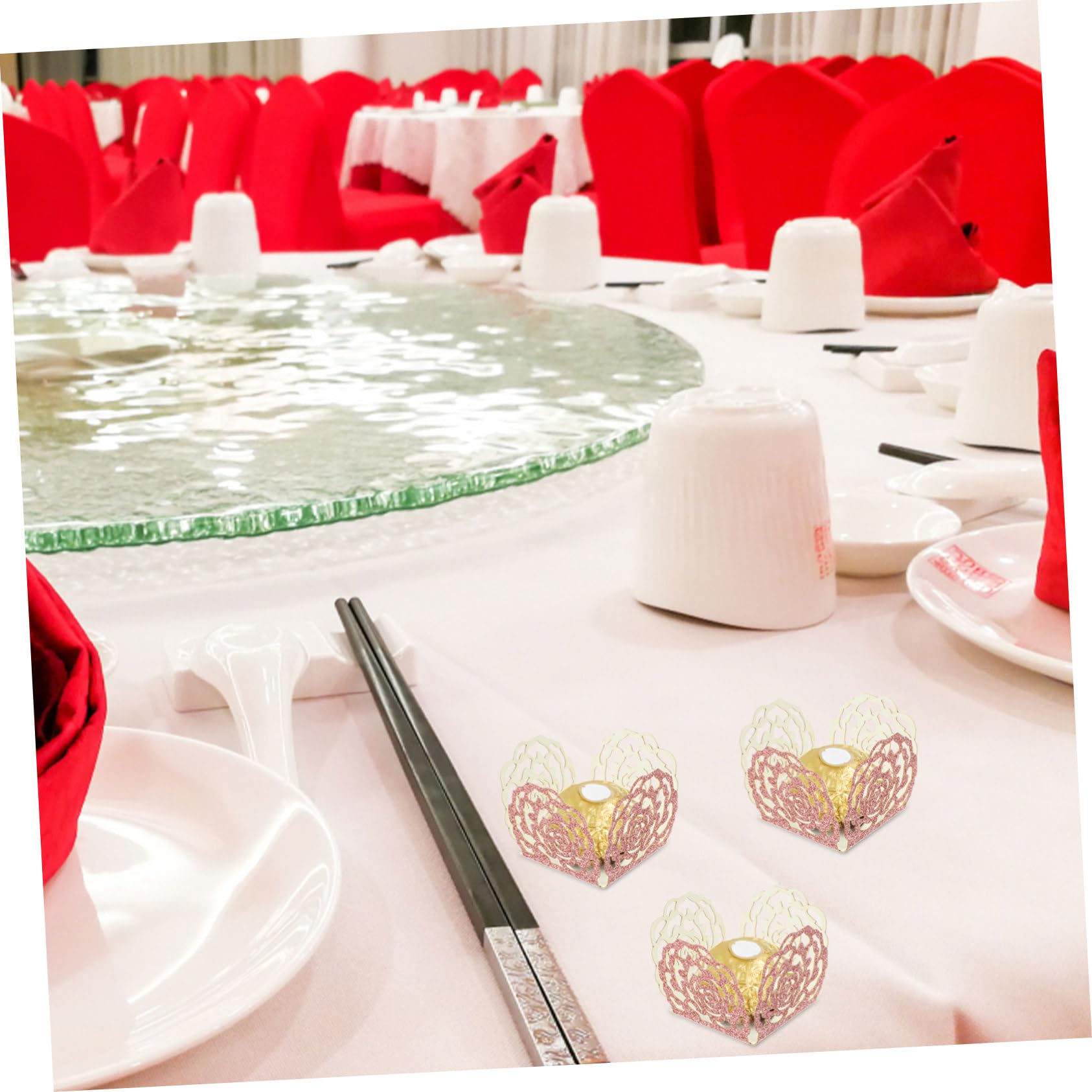 MAGICLULU 50pcs Schokolade Wrapper Tassen Trüffel Candy Dekorative Party Versorgung für Hochzeit