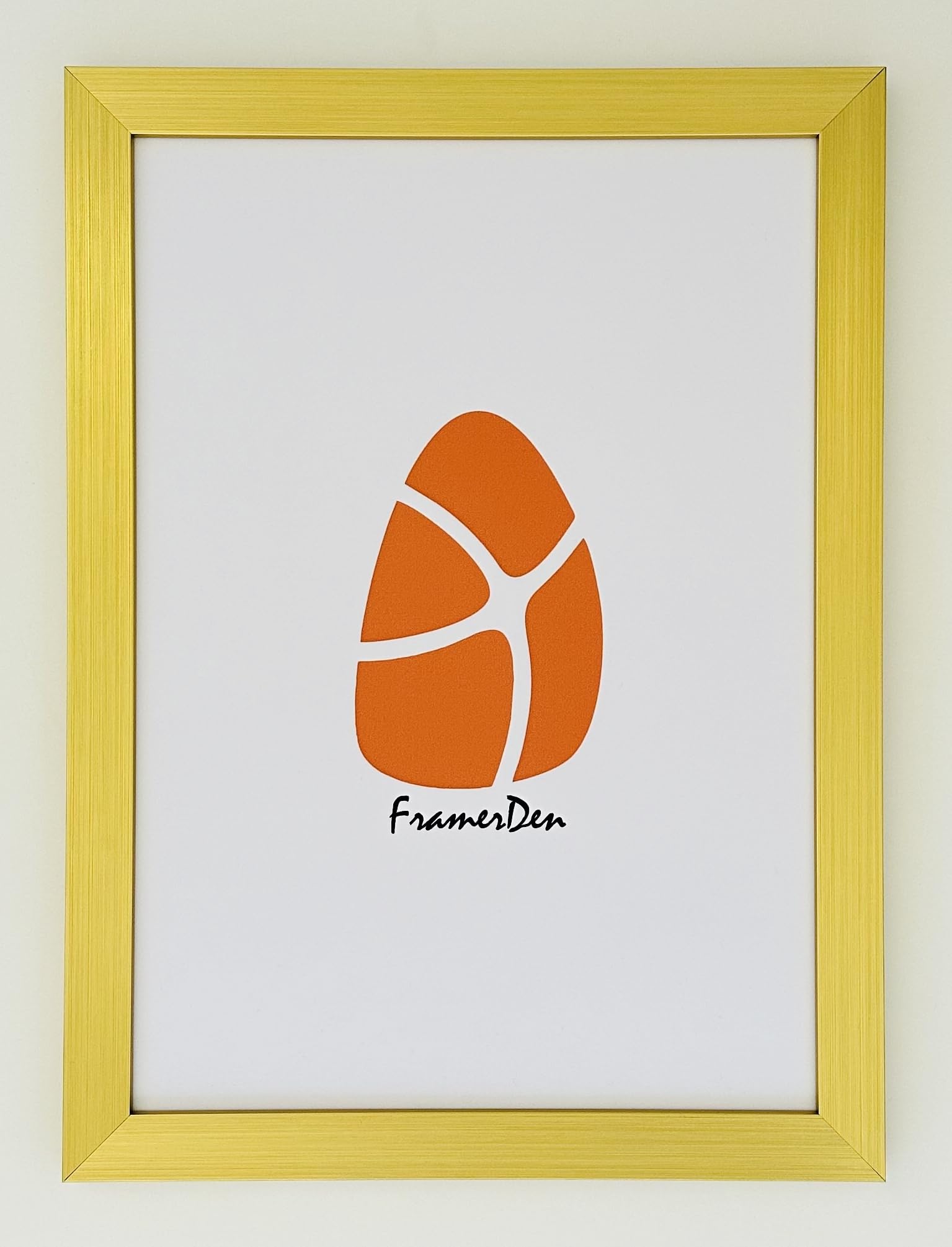 FramerDen® Gold A2 Wooden Effect Modern Style Poster Picture Photo Frame Fits 42 x 59.4 cm Size Poster Photo Artwork Print, Portrait & Landscape Wall Mountable, Perspex Front & MDF Backing