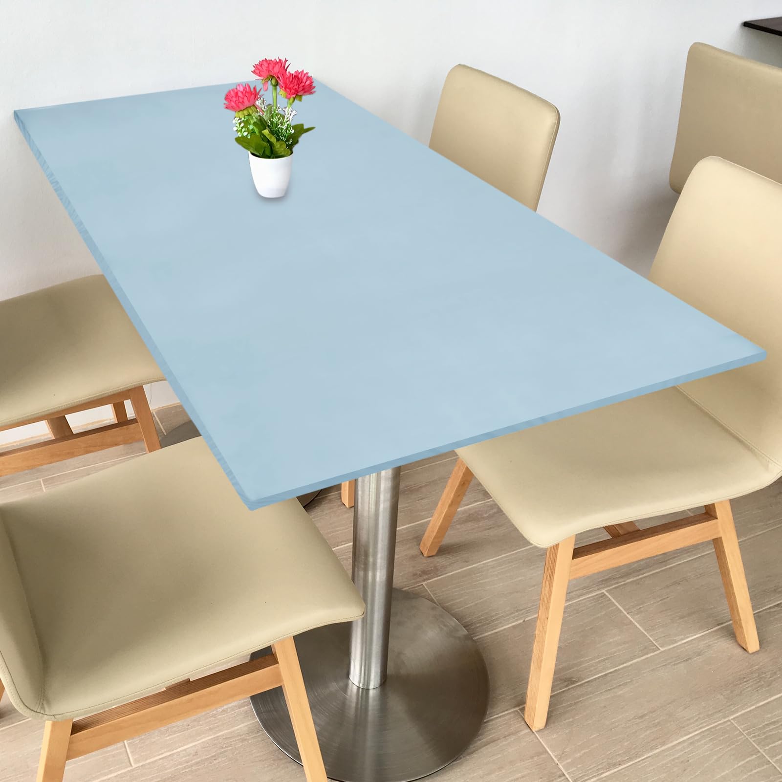 Nappe ajustée infroissable lavable avec bord élastique bleu ciel