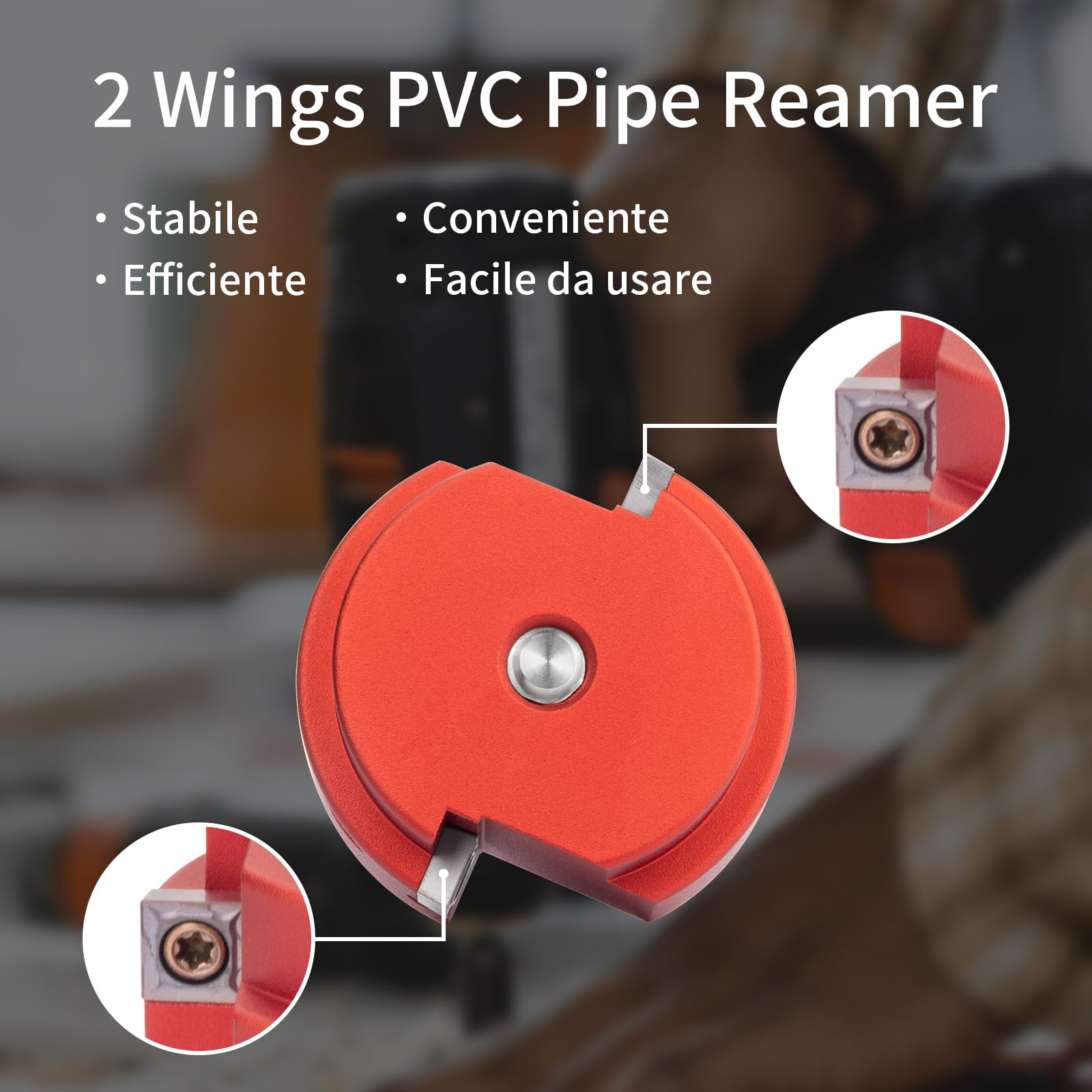Set di 2 alesatori per tubi in PVC, 6 pezzi in plastica PVC per trapani standard da 1/2", strumento di risparmio per presa in PVC contiene 3/4", 1", 1-1/2", 2", 3", 4"