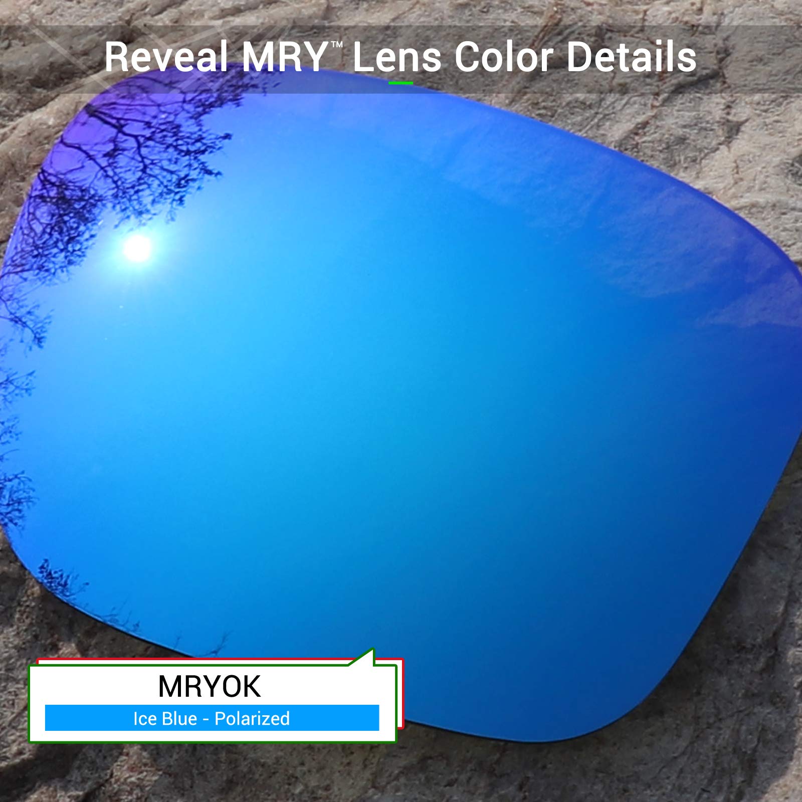Mryok Polarized Replacement Lenses for Ray-Ban Wayfarer RB2132 55mm - Ice Blue