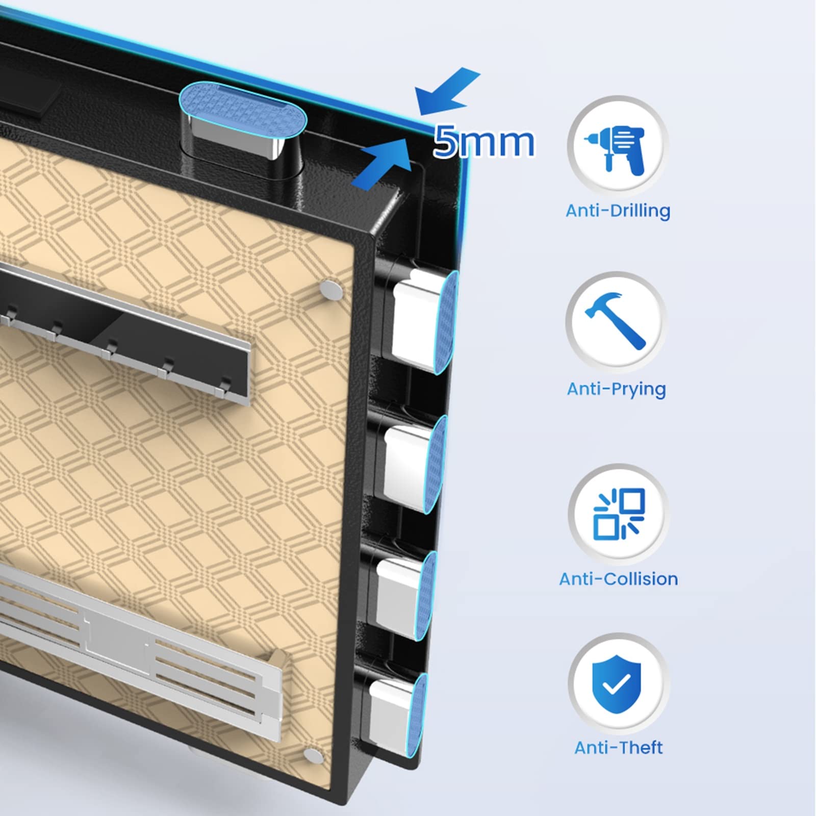 Armadietti per ufficio Armadietto for ufficio Cassetta di sicurezza in acciaio con tastiera elettronica, perfetta for casa, ufficio, hotel, archiviazione aziendale, 22,05x15,75x12,99 pollici, nero Arm