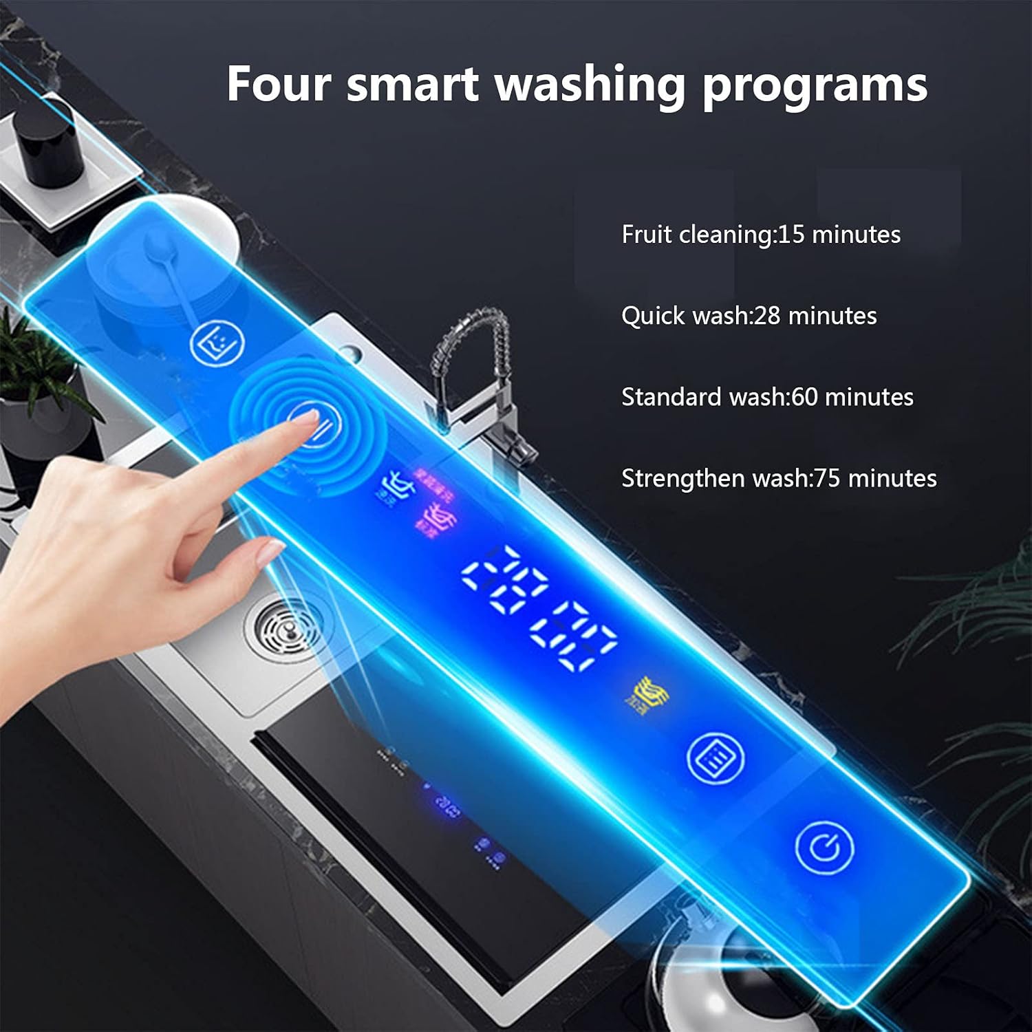 Portable Countertop Dishwashers Compact Dishwashers with 5 L Built-in Water Tank Dishwasher with Dish Rack Cup Shelf and Cutlery Basket for Small Apartment Dorms Rvs