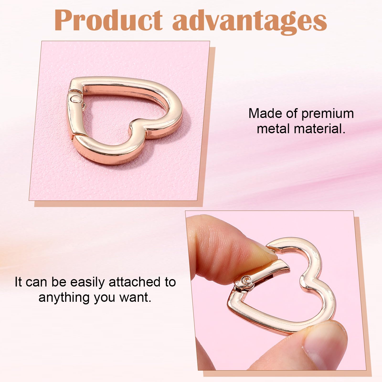 10 Moschettoni A Forma Di Cuore Con Fibbie A Forma Di - Foto 11