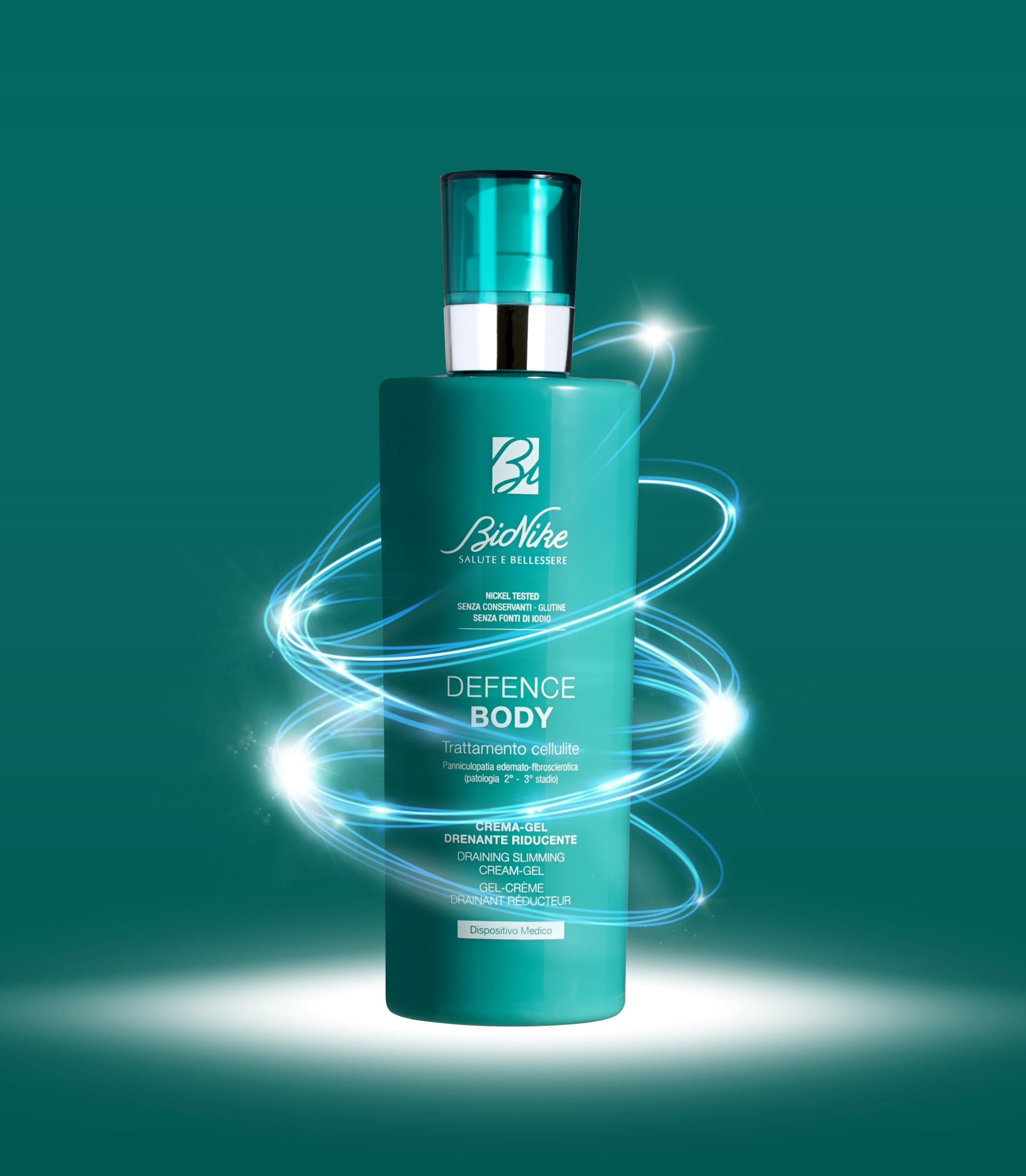 Bionike Defence Body - Crema-Gel Trattamento Anti-cellulite, Azione Drenante e Riducente, per Pelli Sensibili e Intolleranti, Effetto Freddo, Stimola la Circolazione e Contrasta la Cellulite