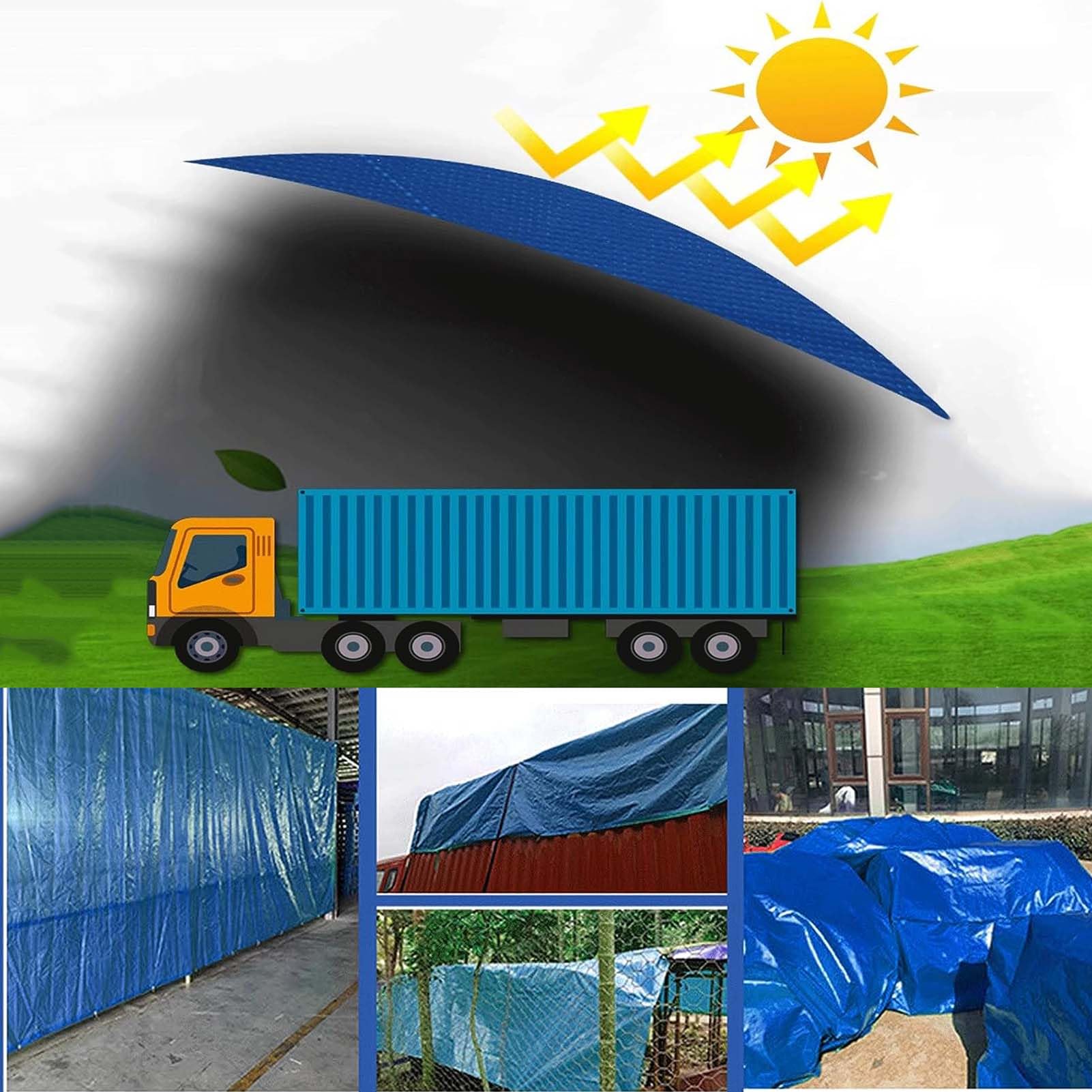 Teloni, teloni Impermeabili Resistenti 26,26x26,2 Piedi, telone in PVC Spesso con Occhielli, Antipioggia, 500 g/m², Copertura Impermeabile Durevole per Auto, Barca, Campeggio, Uso Esterno