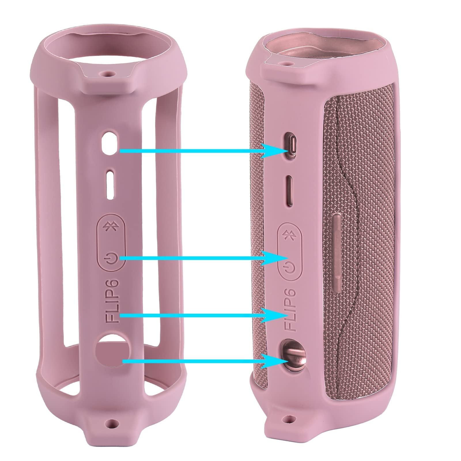 Housse De Protection En Silicone Pour Enceinte JBL Grip - Étui Souple, Découpes Précises Pour Boutons Et Charge - Haut-parleur Non Inclus - 4