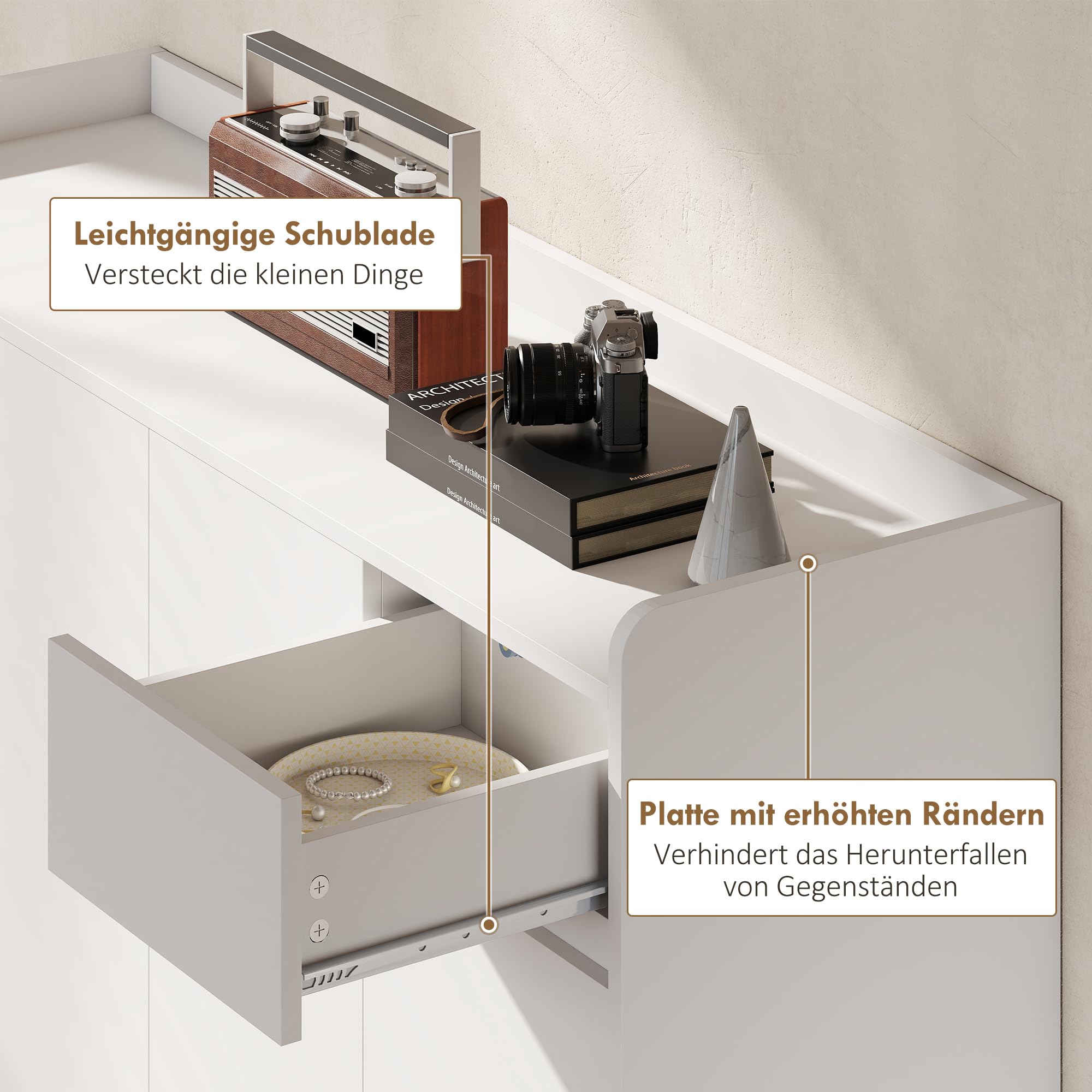 HOMCOM Schuhschrank mit 4 Tür, Druck-zum-Öffnen 120 x 35 x 100 cm Weiß