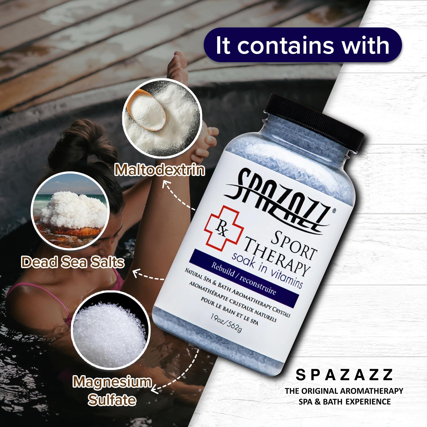 Spazazz aromathérapie Spa et Cristaux de Bain Thérapeutique – (Lot DE 2) 19 oz.