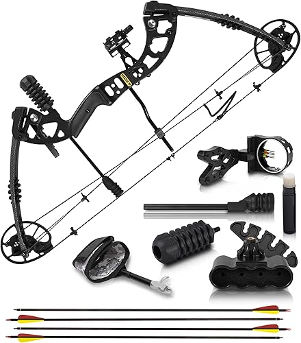 Creative XP Compound Bow and Arrow for Adults and Youth Hunting Bow Archery Set with 4 Arrows, Fully Adjustable for Women and Youth 30-70 LBS,