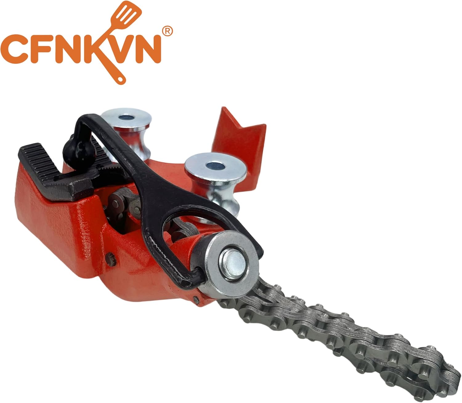 Bench Chain Pipe Vise, 1/8-Inch to 4-Inch Pipe Capacity, Small Pipe Vise, Heavy Duty Cast Iron Base for Plumbing, HVAC, Workshop, and DIY