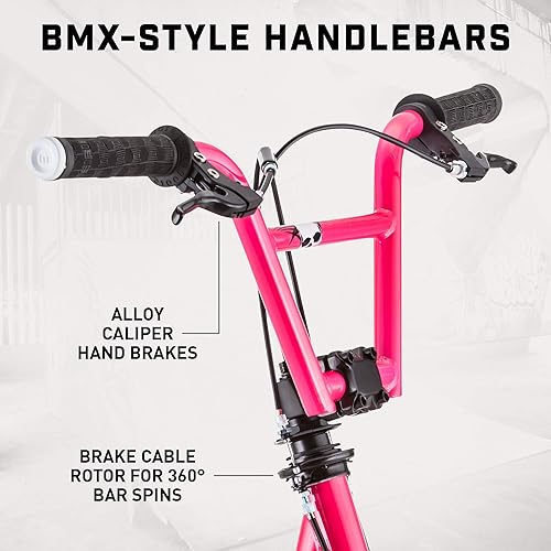 Vista 3 de Mongoose Expo Patinete, manillar estilo BMX y rotor de cable de freno, plataforma ancha para niños, jóvenes, niños y niñas de 6 años en adelante