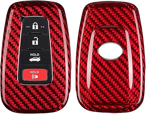 Miniatura 8 de Funda para llavero de fibra de carbono genuina para Toyota 86 GT86 Avalon C-HR Camry Corolla Highlander Land Cruiser Prado Prius RAV4 2016-2023