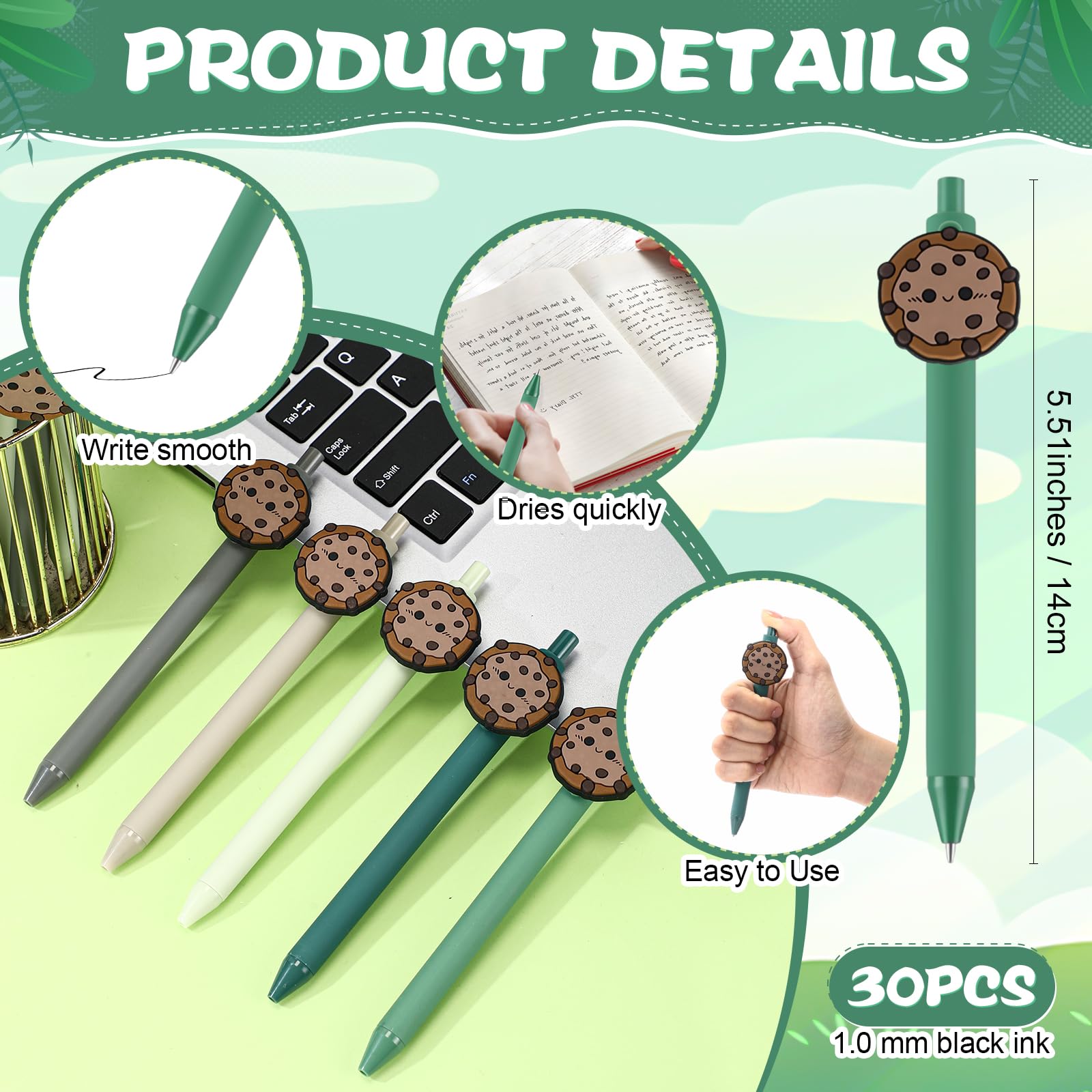 Sayglossy Bolígrafos retráctiles a granel de 1 mm, punta media, tinta negra, escritura suave, regalo elegante para niñas, mujeres, maestras, estudiantes, empleados, oficina, suministros escolares
