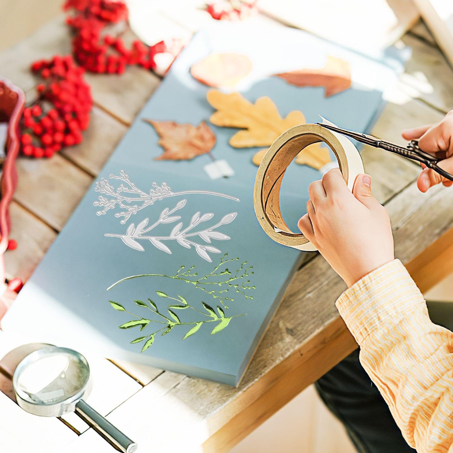 stencil per taglio 3d con fiori e foglie in , fustelle per decorare