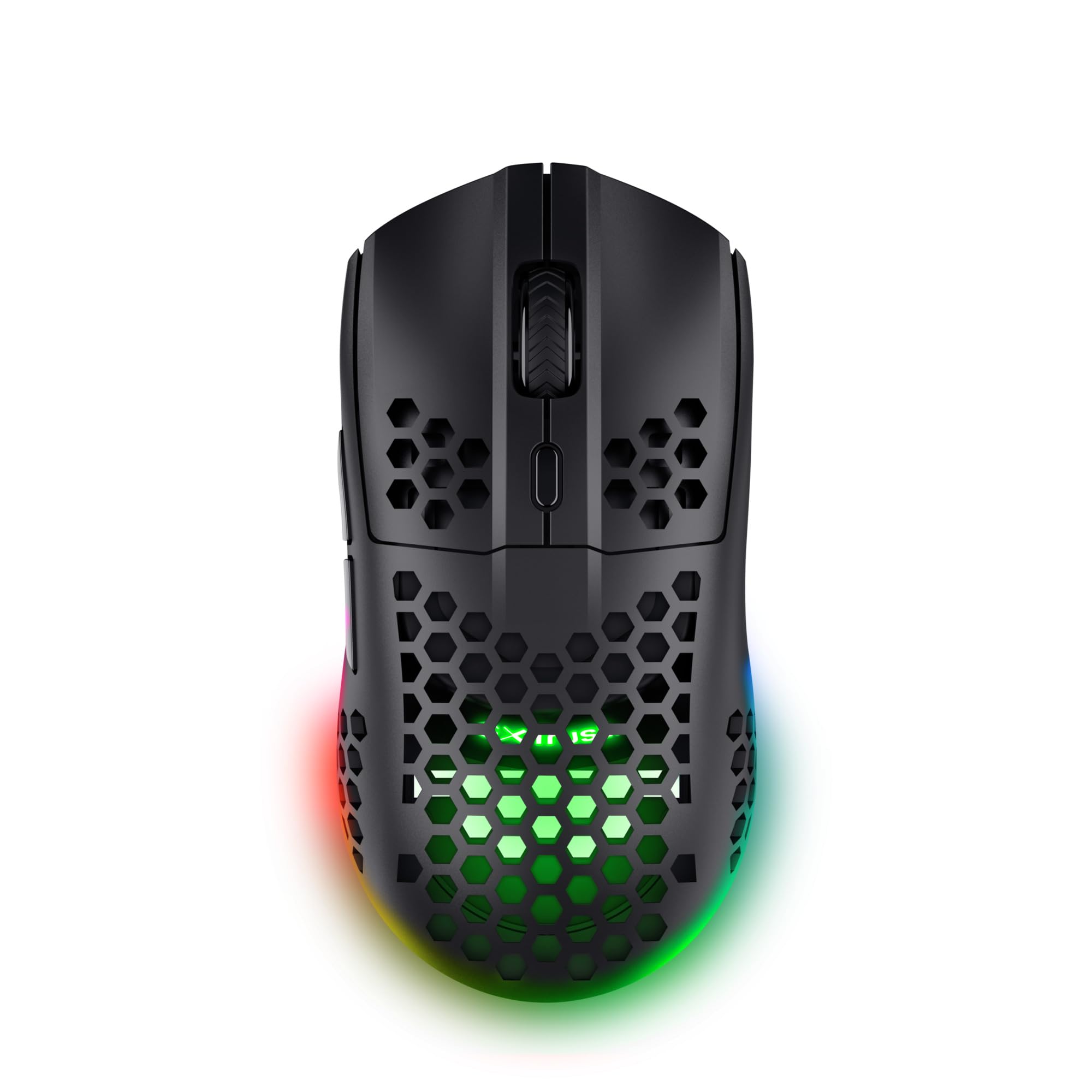 Trust Gaming GXT 929 Helox Mouse Gaming Wireless Superleggero 75g, 80h di Durata Batteria, 2.4GHz Ricevitore USB, Regolazione DPI (800-4800), Illuminazione LED, Mouse Wireless Ricaricabile - Nero