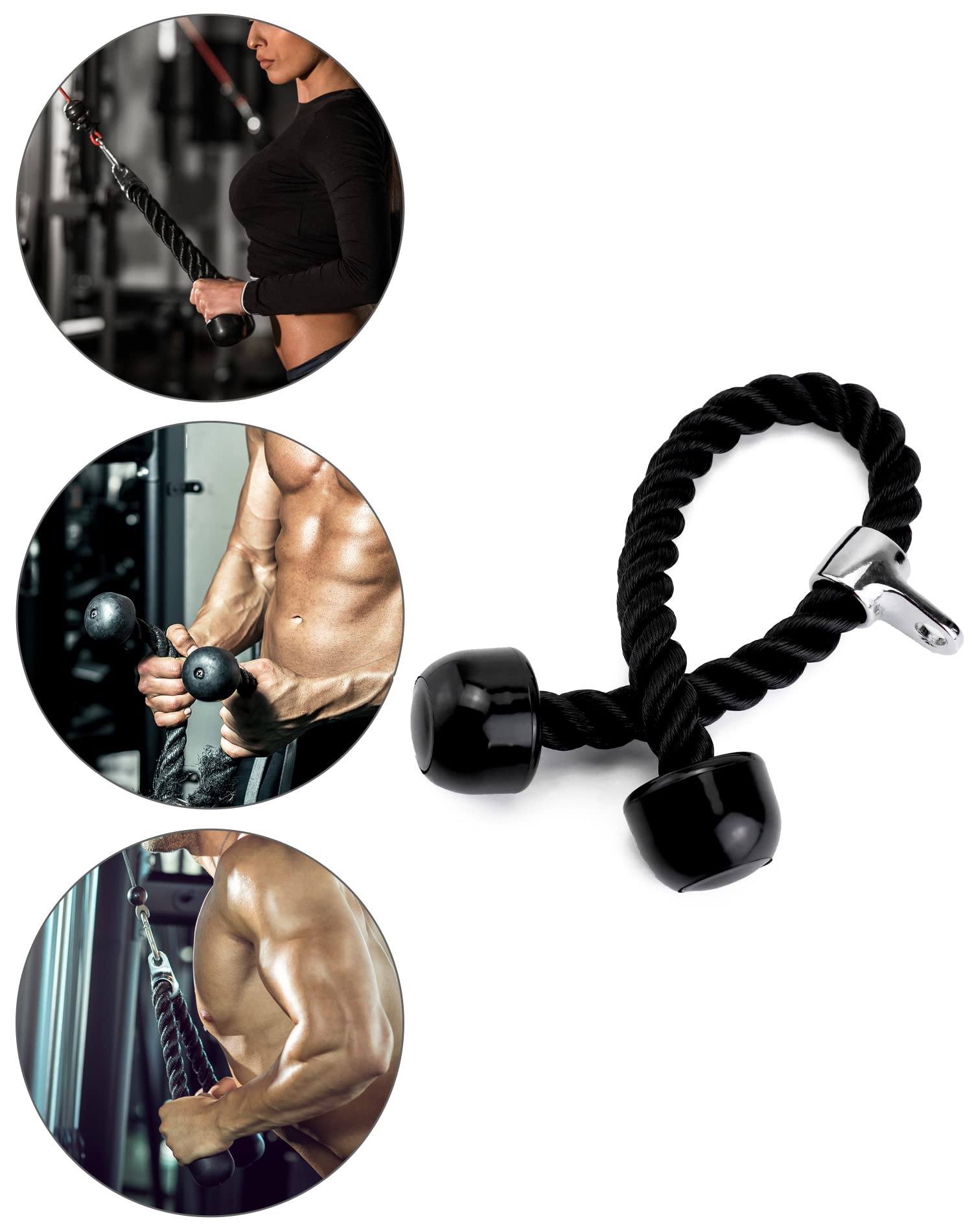 QWORK® Kabel fitness, kabel trenera ramion fitness, krążek linowy fitness, trening siłowy w domu, sprzęt fitness do domu