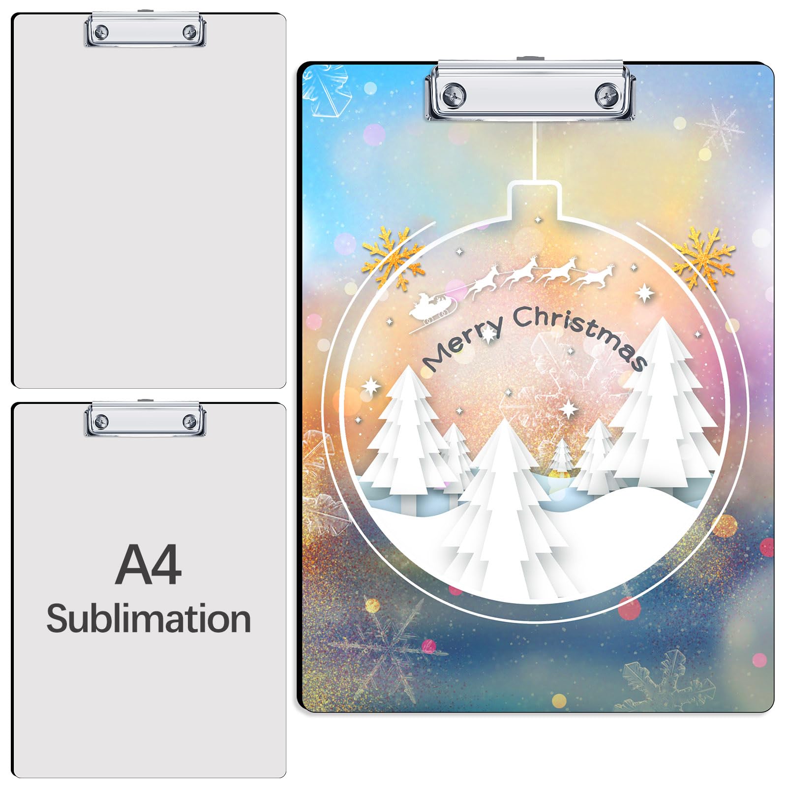 3 Pack Sublimation Clipboard Blanks Bulk MDF Sublimation Blanks Clipboard A4 Letter Size 8.8'' x 12.4'' Sublimation Teacher Blanks for Office Products