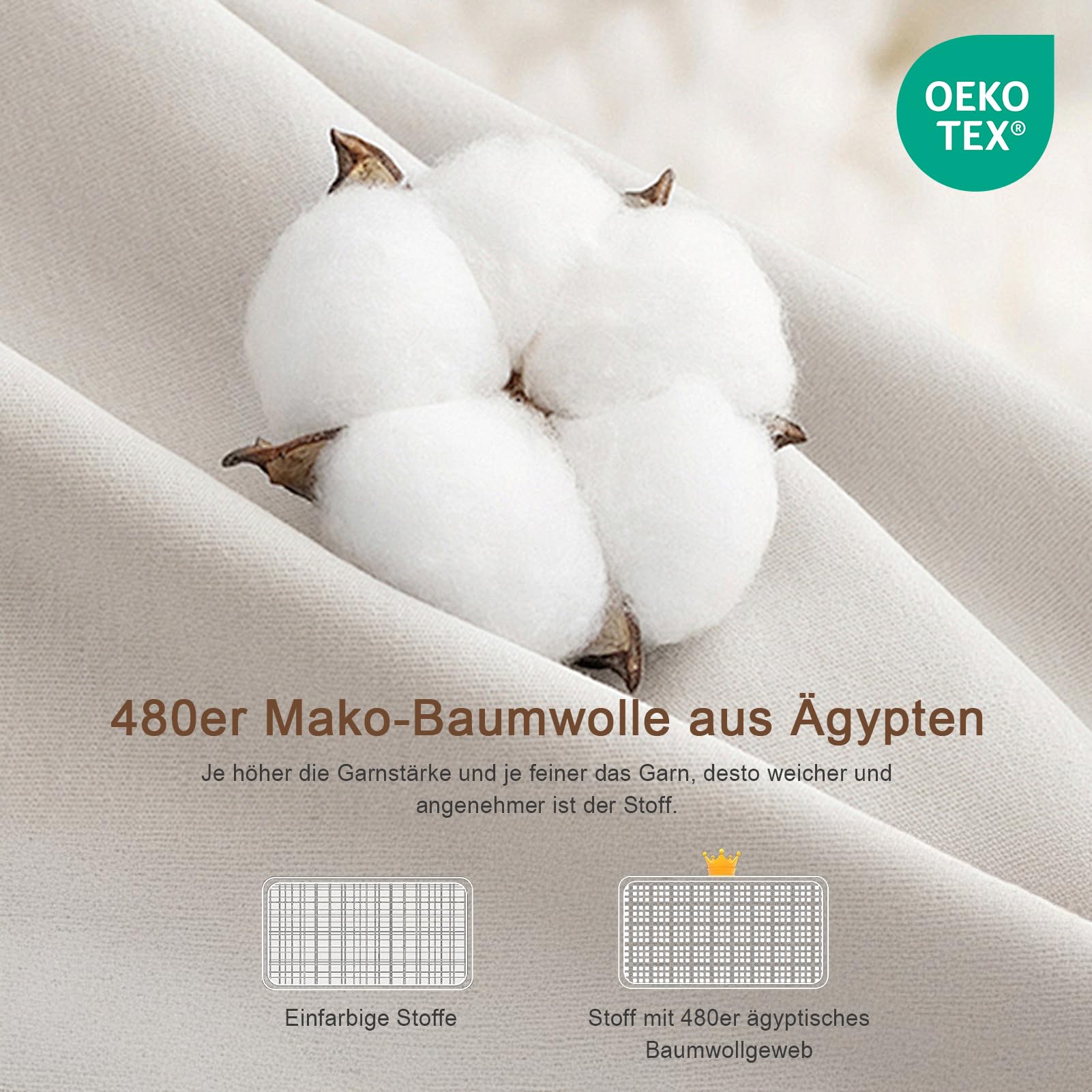 Luxus-Daunendecke Ganzjahresdecke 90% Daunen 10% Federn 135x200 cm | Baumwollmischung | Leicht | warm Federdecke | Pflegeleicht | Öko-Tex | RDS | Super weich & Geräuschlos