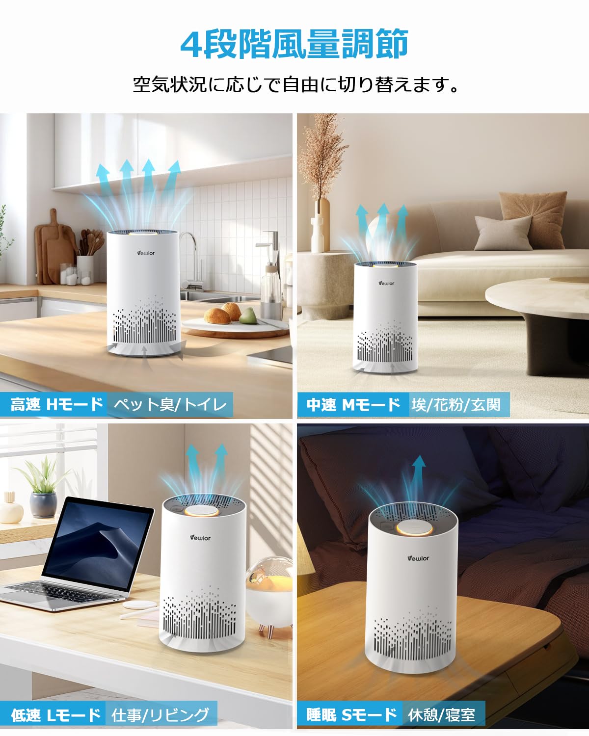 Amazon.co.jp: 空気清浄機 小型 【2025強化版・20~40畳対応・花粉対策  