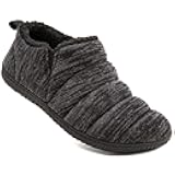 Men's Comfy Caterpillar Slippers Indoor Outdoor House Shoes, Warm Soft Knit Upper Fuzzy Fleece Lined Memory Foam Sole with Hard Bottom